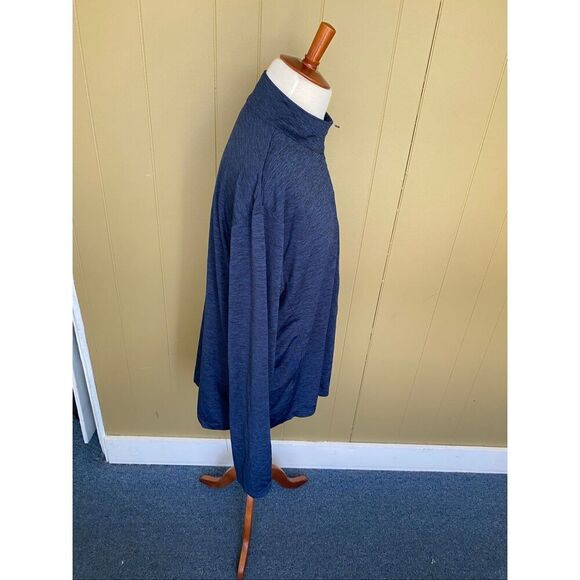 Reebok men 2XL dri fit quarter zip Longsleeve pullover navy blue - Picture 6 of 10